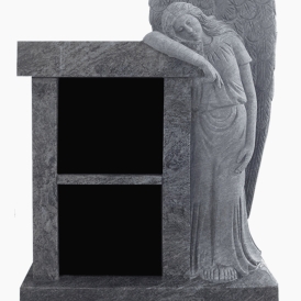 Cremation 2 niche with angel leaning on top