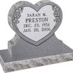 Heart shaped headstone with Sarah M. Preston