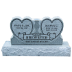 Double heart headstone with last name Brewster