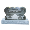 Double heart headstone with last name Tomasello